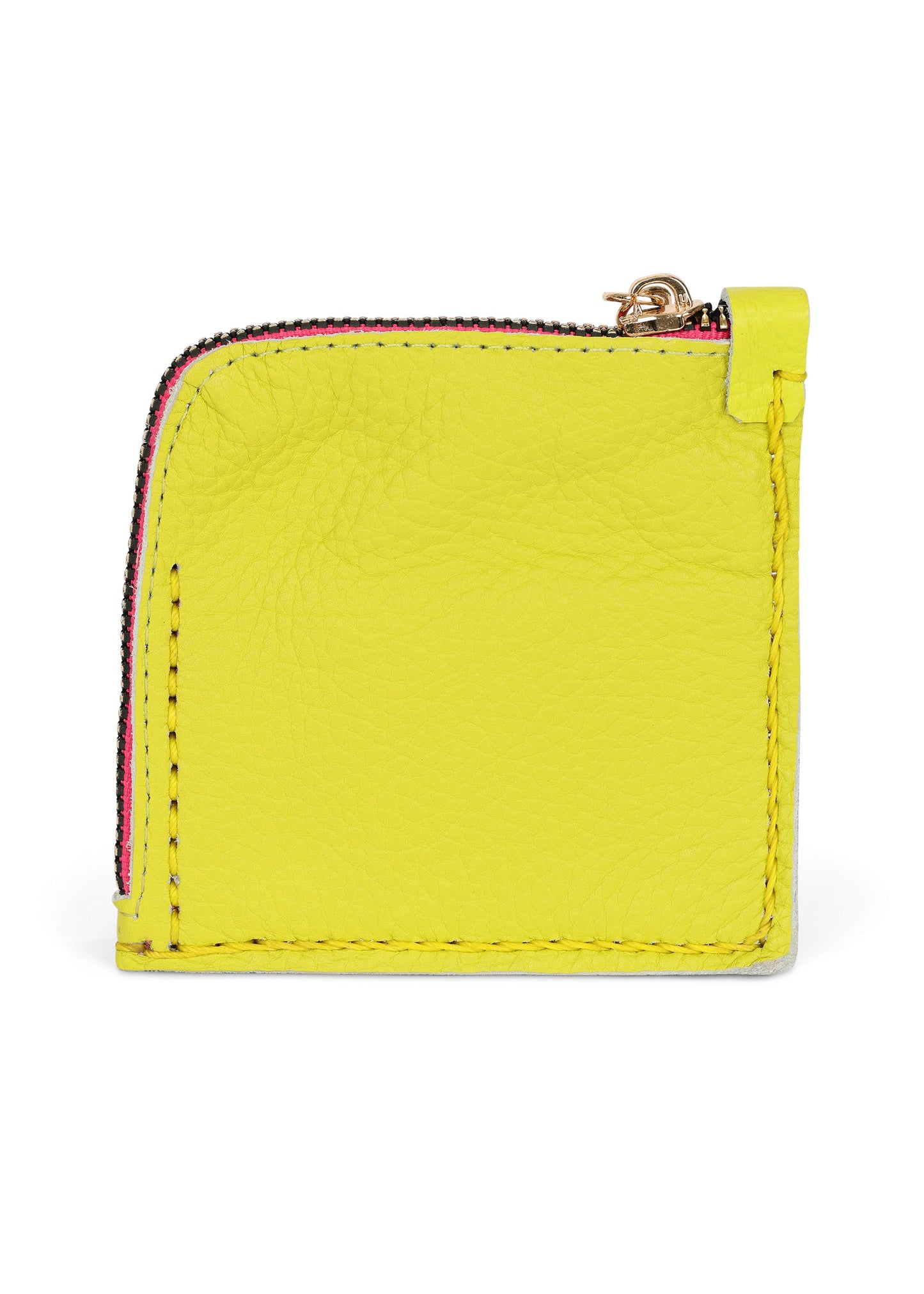 JAGUAR EMBROIDERED ZIP AROUND WALLET // YELLOW