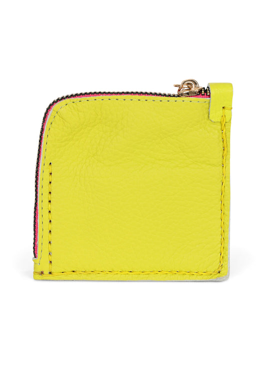 JAGUAR EMBROIDERED ZIP AROUND WALLET // YELLOW