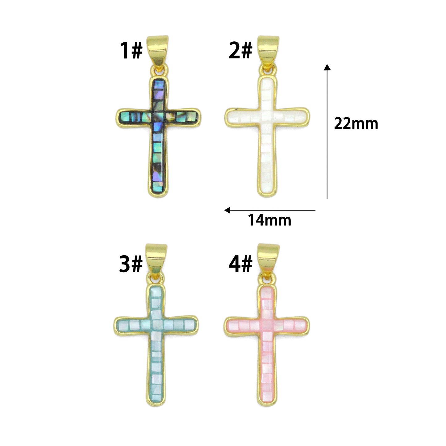 Mother of Pearl Abalone Cross charm For Necklace Bracelet Jewelry Making Supply, Sku#WL23