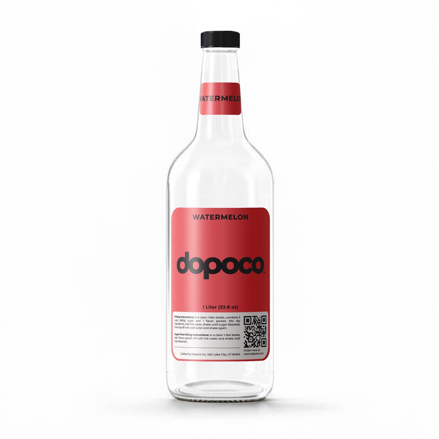 Glass Bottle - 1 Labeled Bottle with Cap