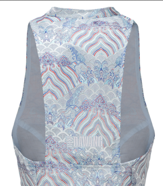 Hua Sleeveless Brocade Mini Dress Cloud Moire
