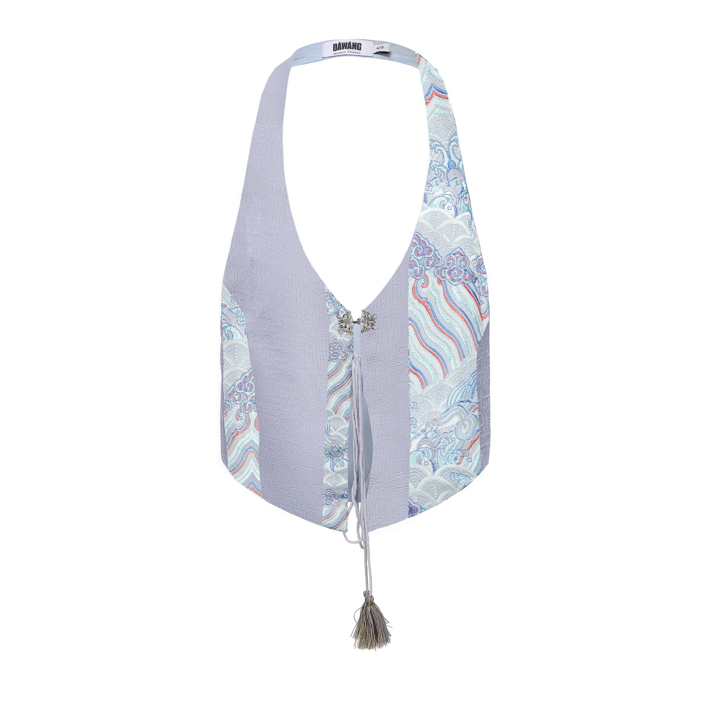 Bei Tie Front Patchwork Vest