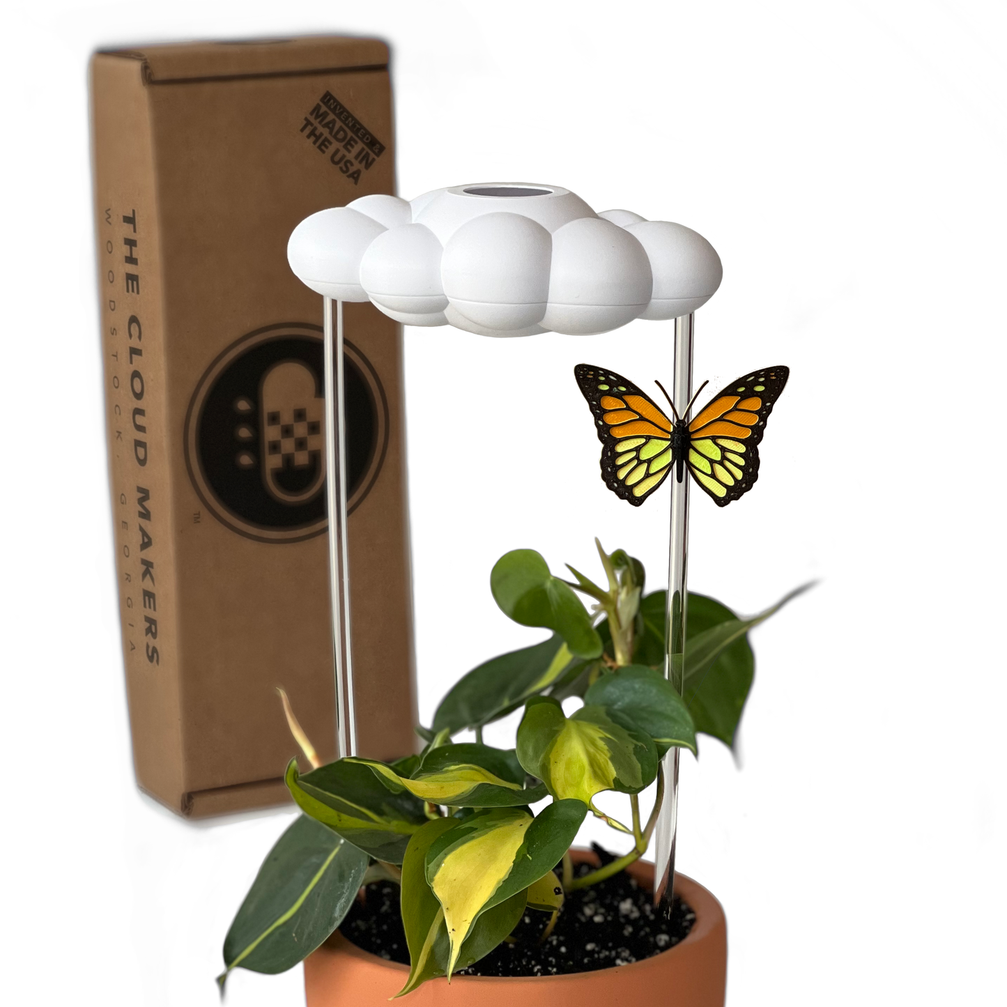 Original Dripping Rain Cloud with Orange Butterfly Charm