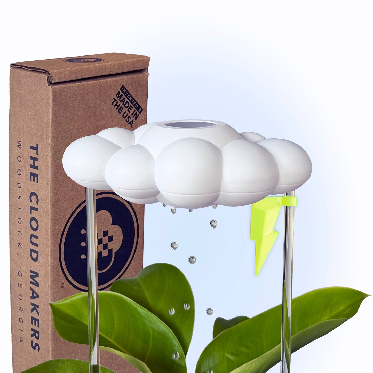 Original Dripping Rain Cloud with Neon Lightning Bolt Charm