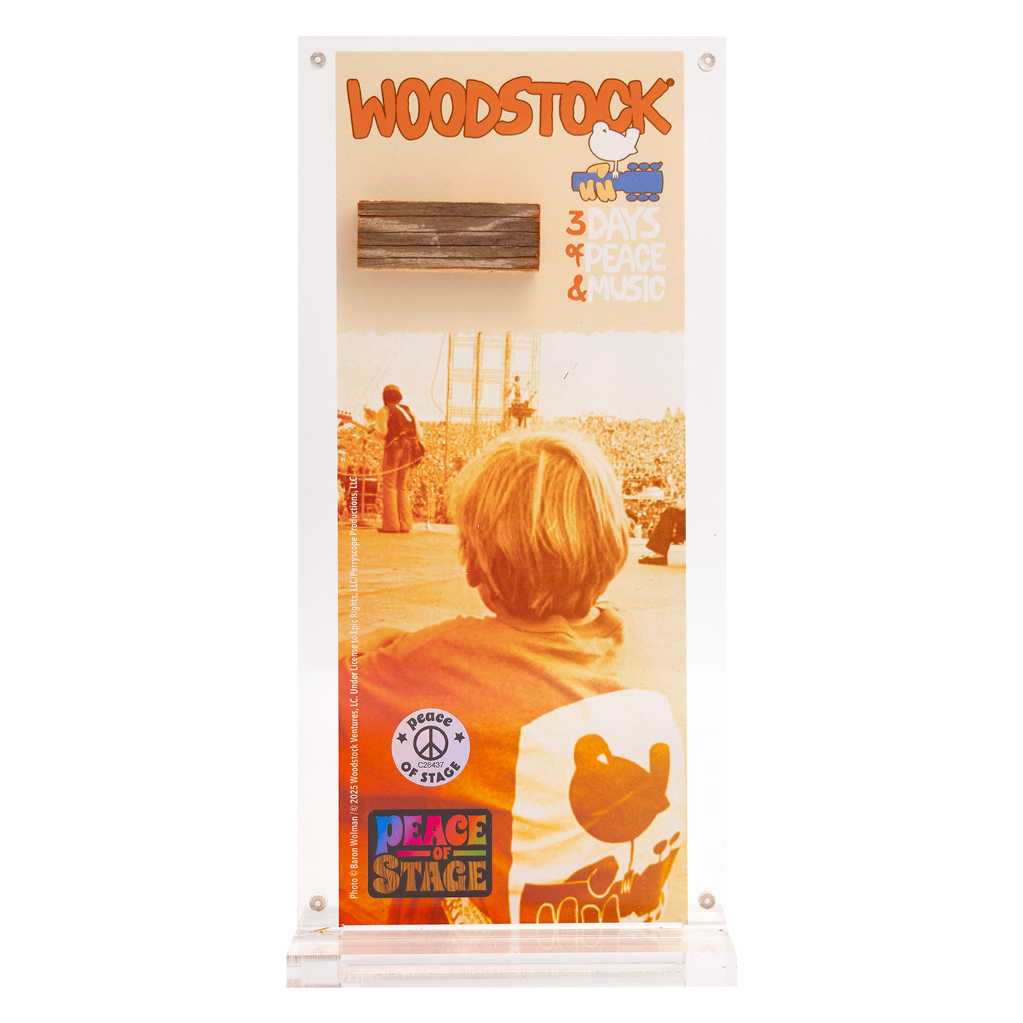 Boy on Original Woodstock Stage  Acrylic Frame