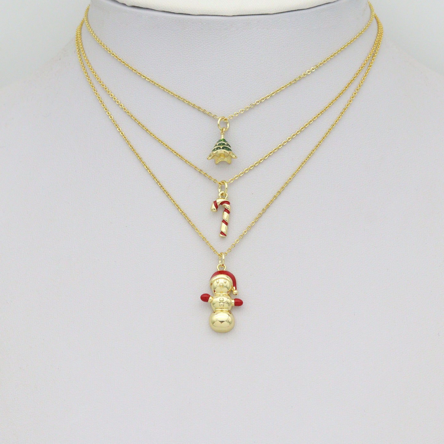 Christmas tree Snowman Candy Cane Charm Pendant, Sku#Y1068