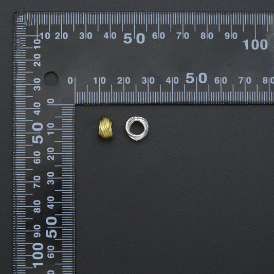 Gold Silver Twisted Knot Spacer beads, Swirl spacer for jewerly making, Sku#Y1069
