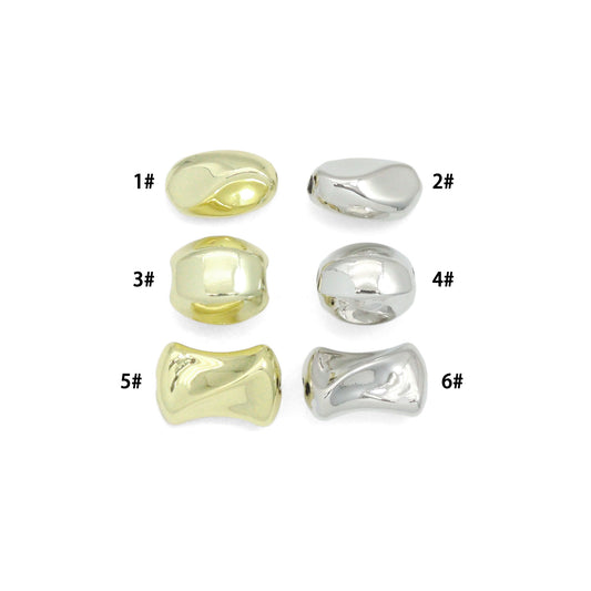 Gold Silver Oval Barrel Hourglass Shape Space Beads Charm Pendant, Sku#Y1073