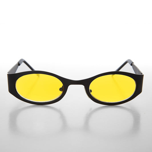 Black Oval 90s Vintage Sunglasses - Zal