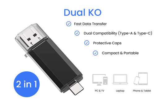 Unprinted Dual KO II Flash Drive