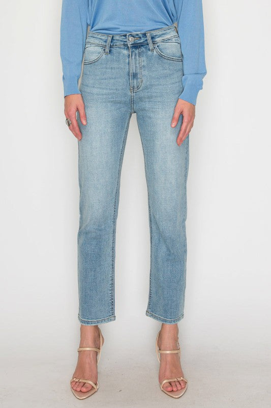 AT1747STL - HIGH RISE SLIM STRAIGHT JEANS