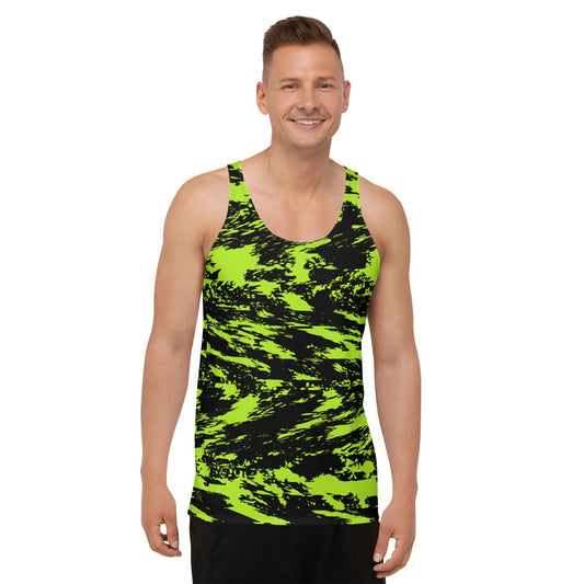Black Lime Bolt Glitch Unisex Tank Top