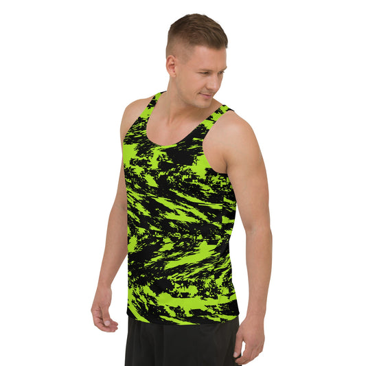 Black Lime Bolt Glitch Unisex Tank Top