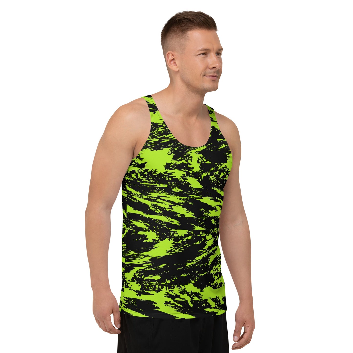 Black Lime Bolt Glitch Unisex Tank Top