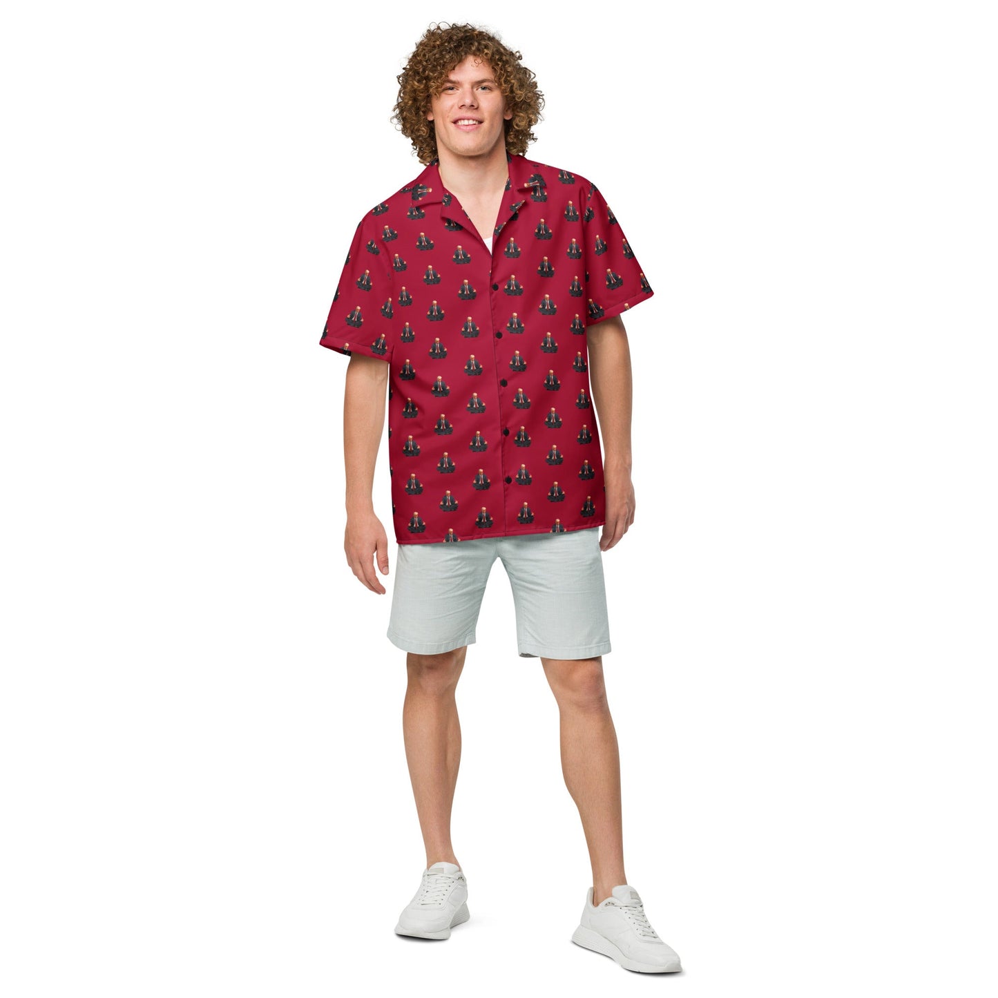 Trump Mugshot Zen Meditation Button-Up Shirt