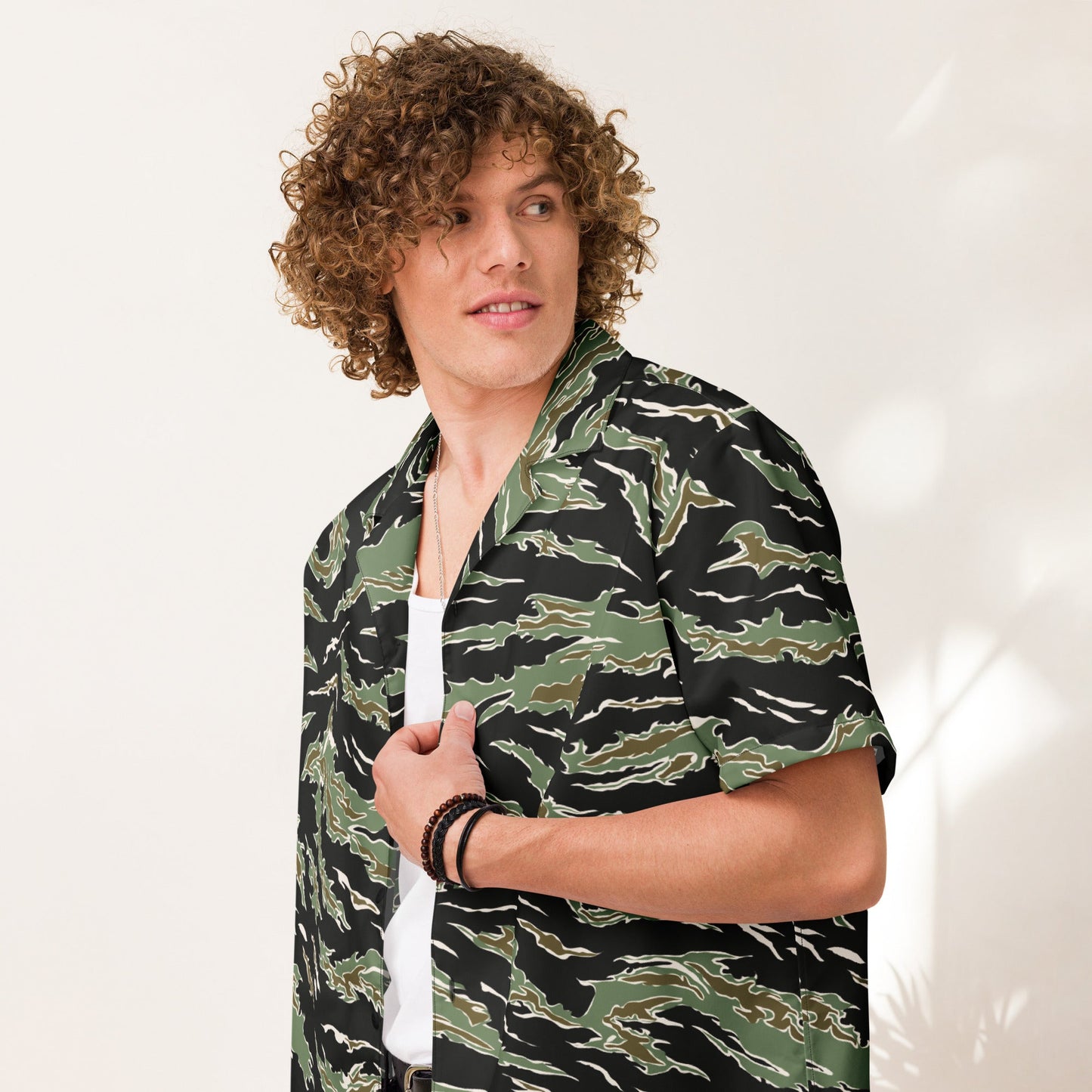 Tiger Stripe Hawaiian Button-Up Shirt