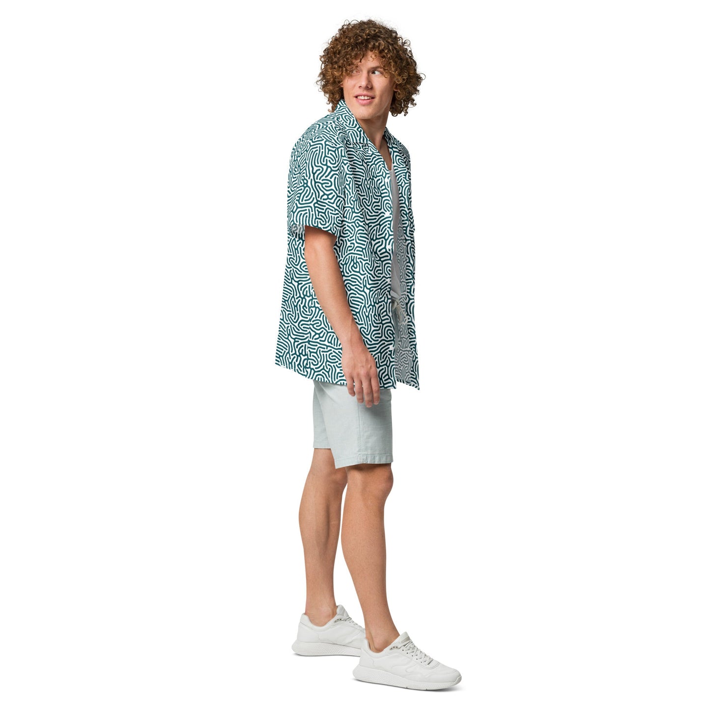 Maze Coral Button-Up Shirt