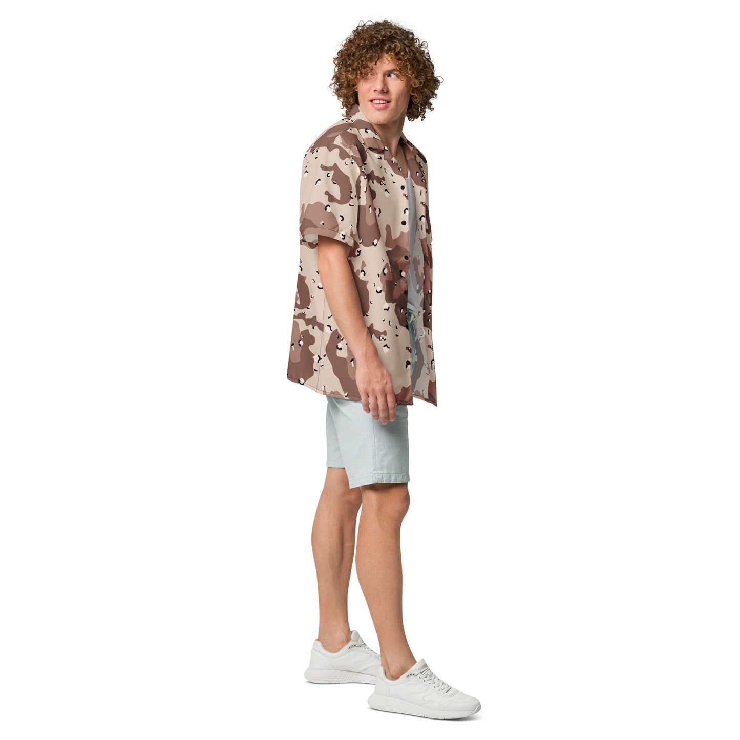 Desert Camouflage Pattern Button-Up Shirt