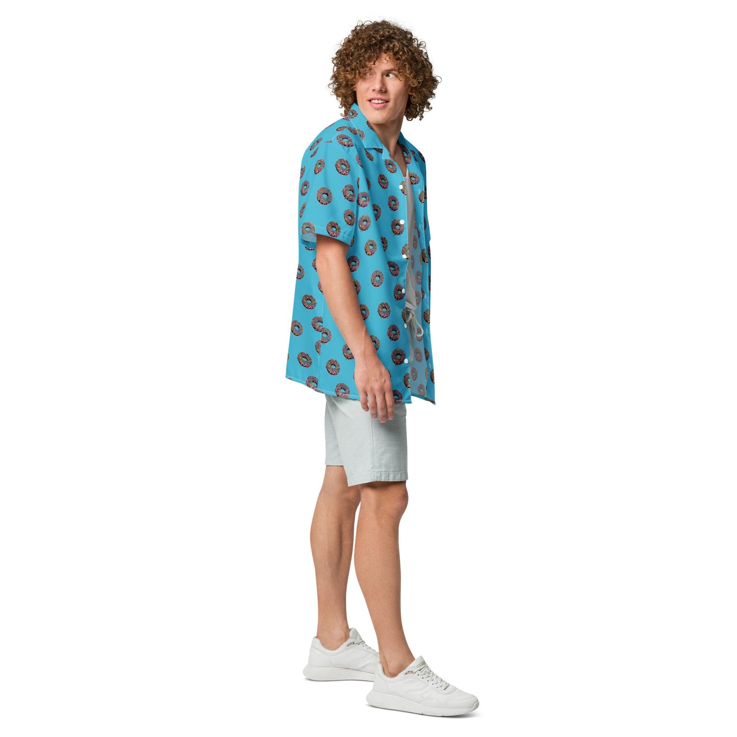 Psychedelic Donut Button Up Shirt
