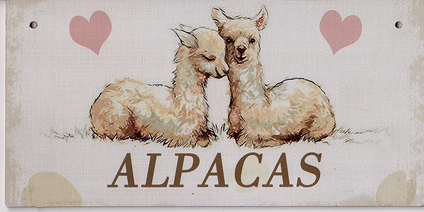 Alpaca Home Decor Wooden Plaque