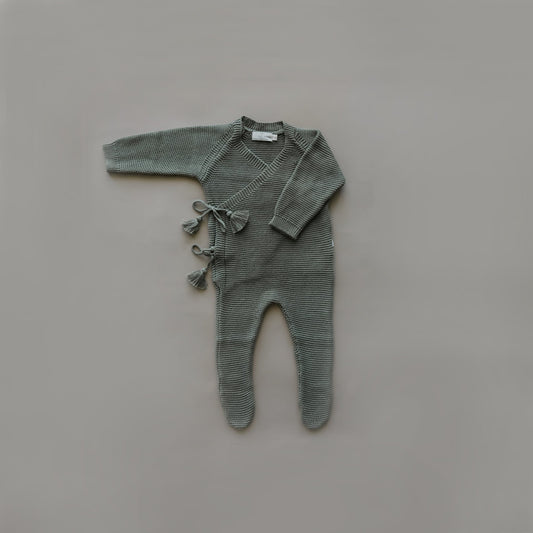 Knit Footed Jumpsuit | Olive