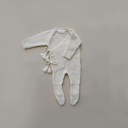 Knit Footed Jumpsuit | Natural
