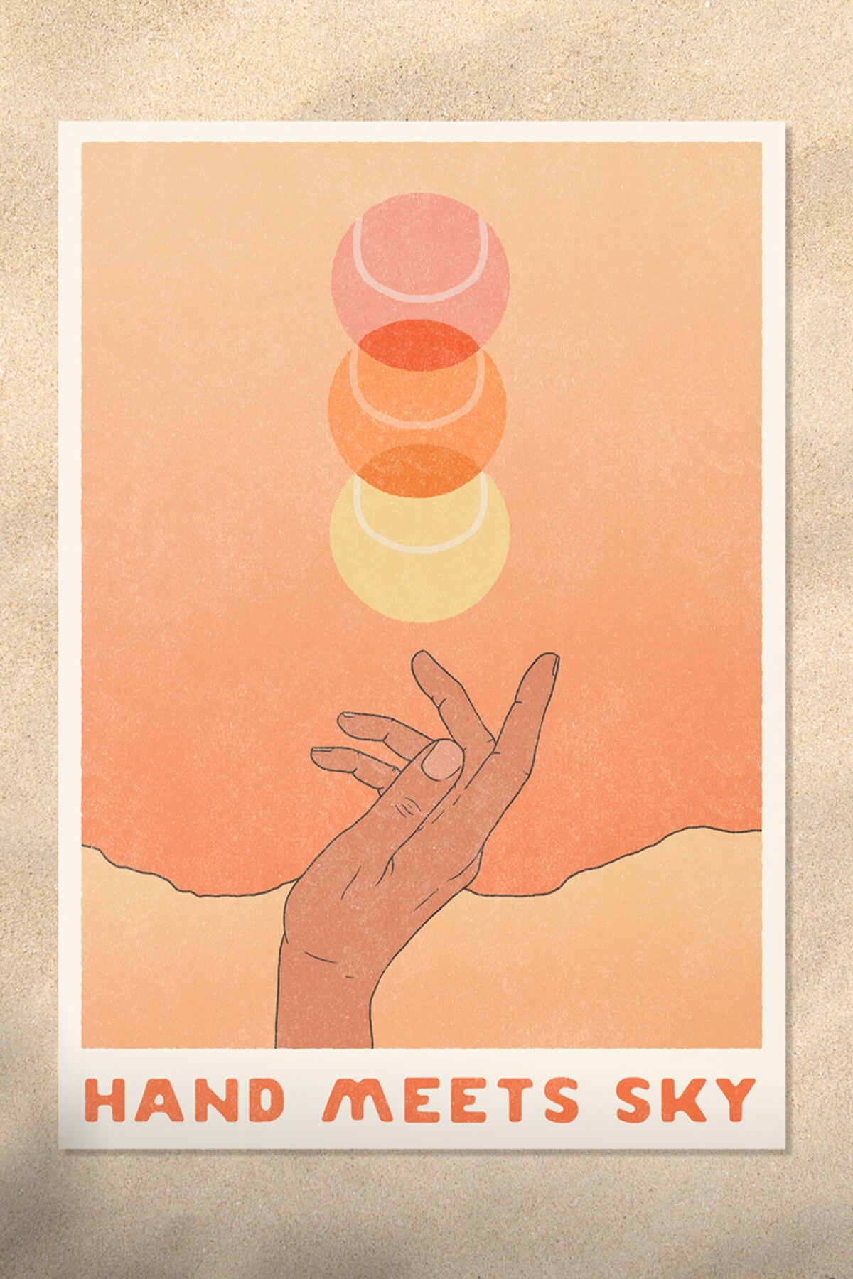 Hand Meets Sky Art Poster