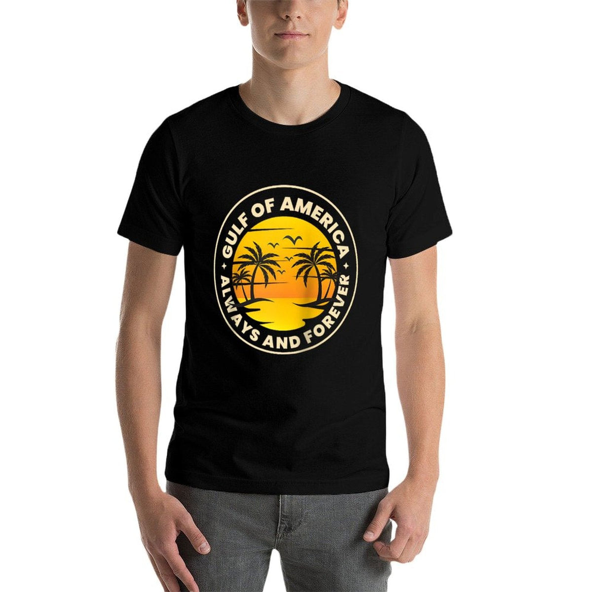 Gulf of USA America Retro Throwback Design Raglan Baseball Rolled Sleeves T-Shirt