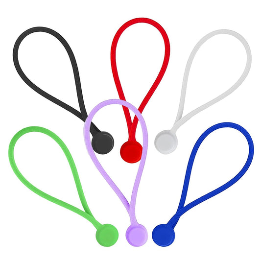 6 Pack Reusable Magnetic Silicone Cable Twist Ties Perfect Smart Home Gadgets!