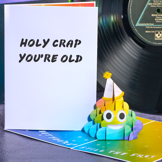 Holy Crap You’re Old Funny 3D Pop-Up Birthday Card
