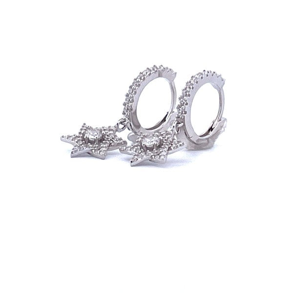 925 Sterling Silver Star of David Pendant Dangling