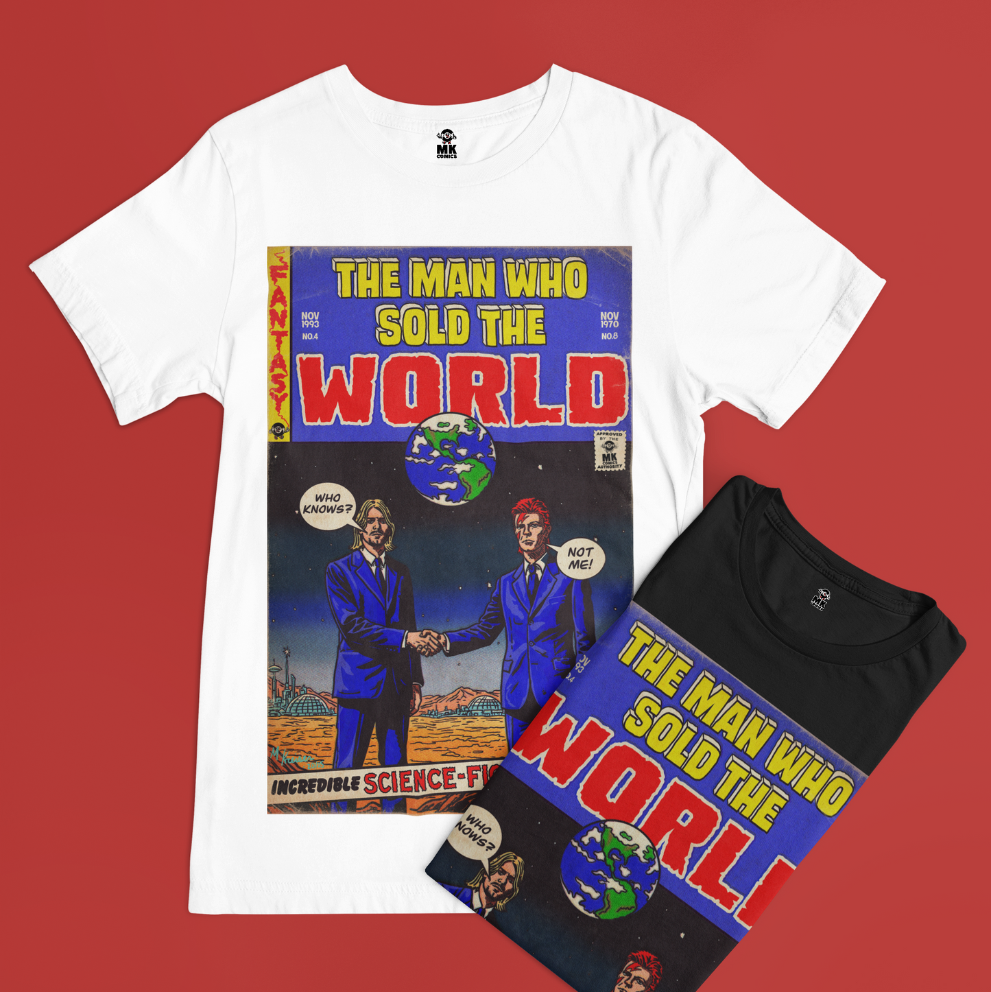 Bowie & Cobain - The Man Who Sold the World - Unisex Jersey Short Sleeve Tee
