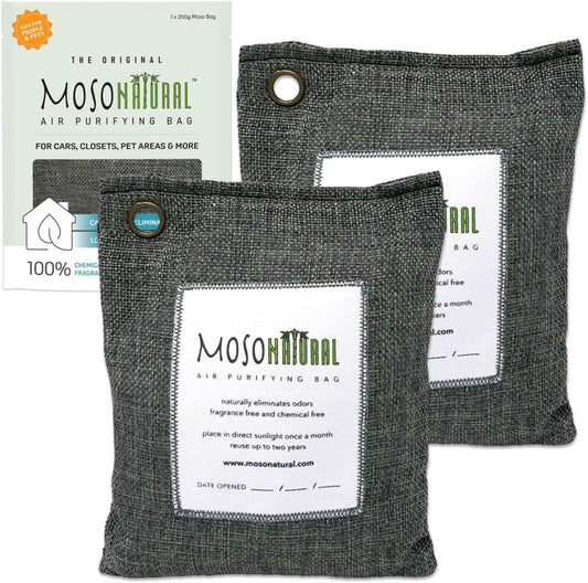 🌿 Moso Natural Bamboo Charcoal Air Purifying Bag – Odor Eliminator & Closet Deodorizer