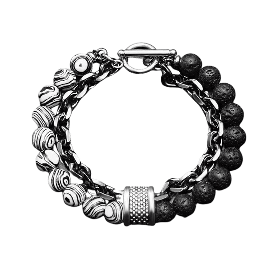 Black Malachite Lava Stone Bracelet