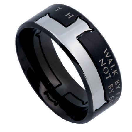 Black Iron Cross Ring