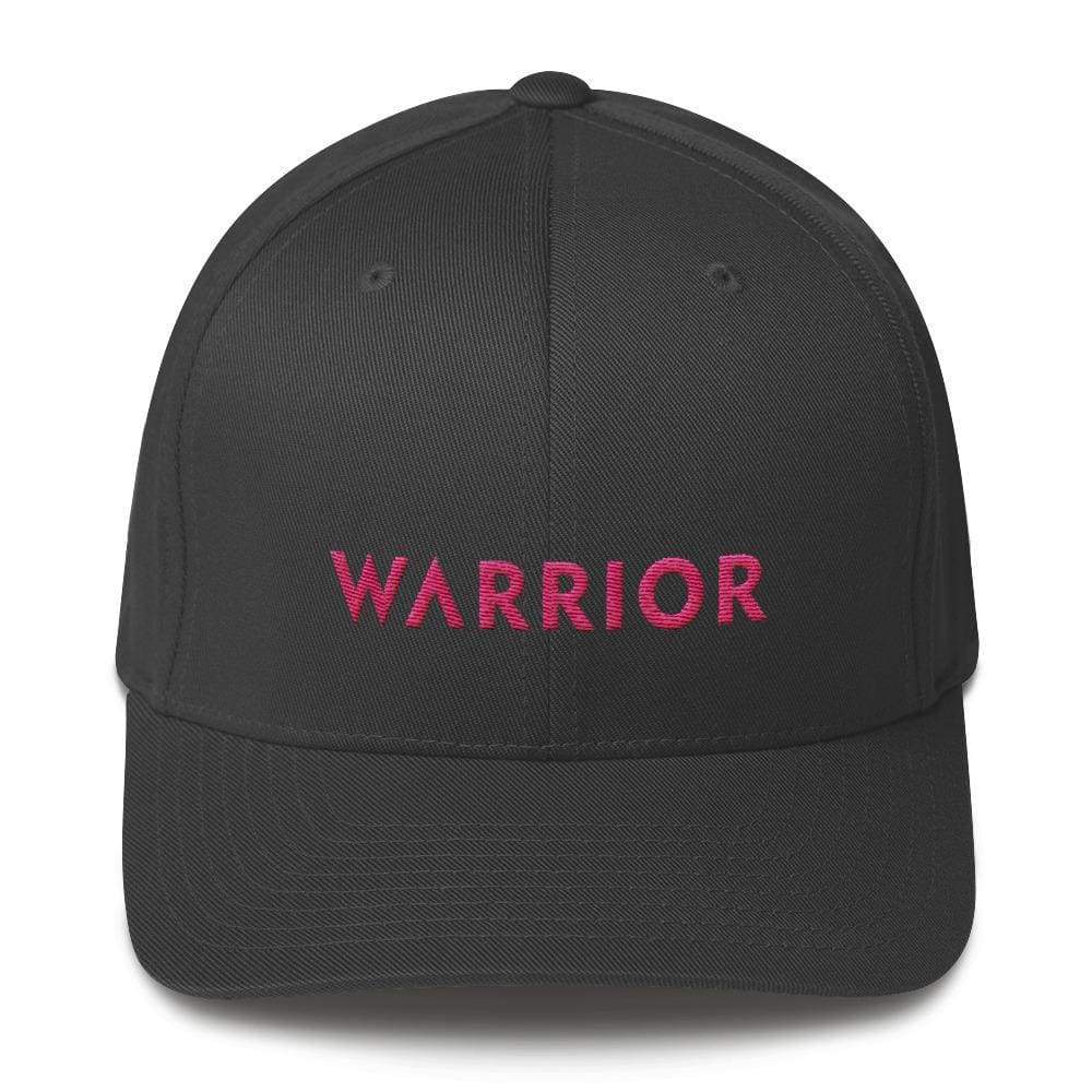 Breast Cancer Awareness Fitted Baseball Hat with Warrior and Pink Ribbon on the Back