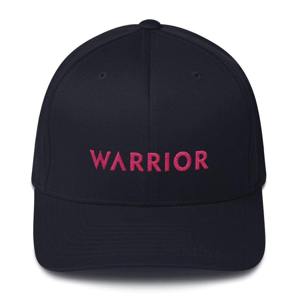Breast Cancer Awareness Fitted Baseball Hat with Warrior and Pink Ribbon on the Back