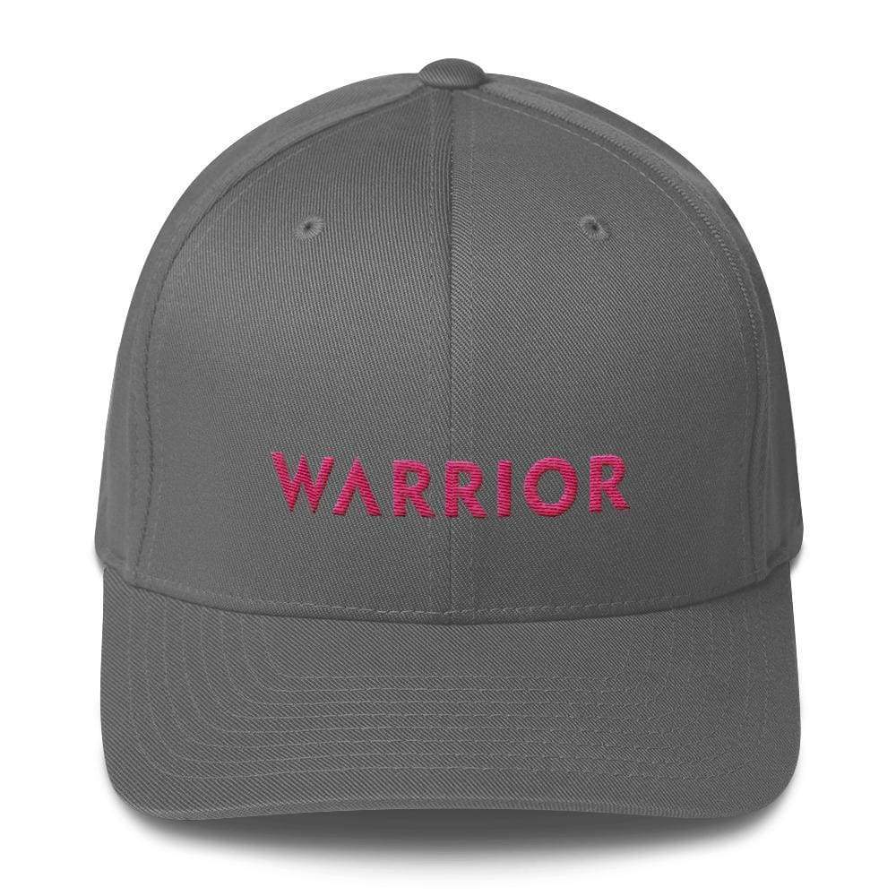 Breast Cancer Awareness Fitted Baseball Hat with Warrior and Pink Ribbon on the Back