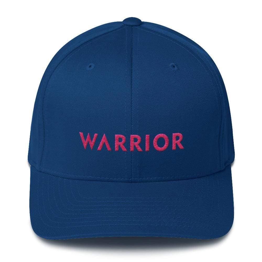Breast Cancer Awareness Fitted Baseball Hat with Warrior and Pink Ribbon on the Back