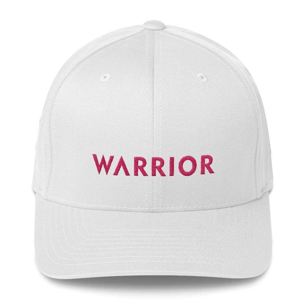 Breast Cancer Awareness Fitted Baseball Hat with Warrior and Pink Ribbon on the Back