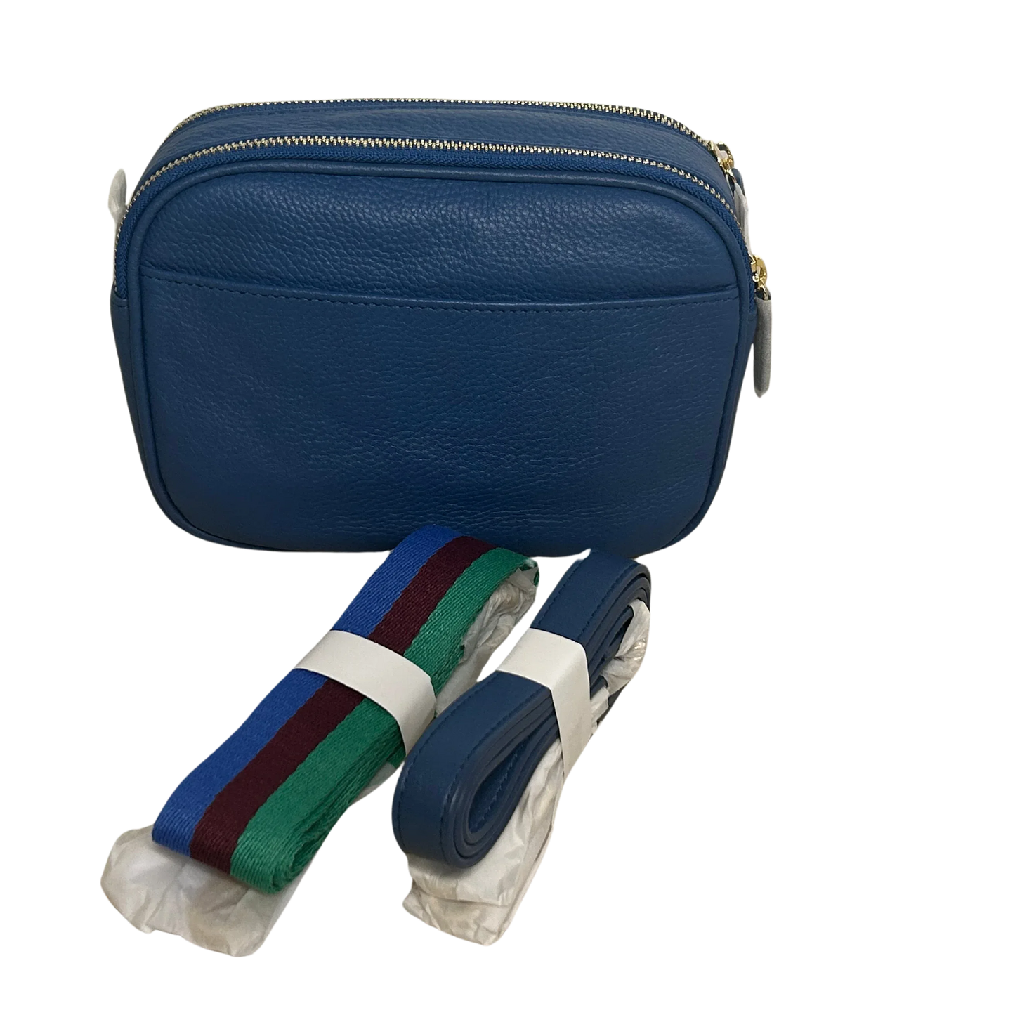 Sophia Double Zipper Leather Crossbody