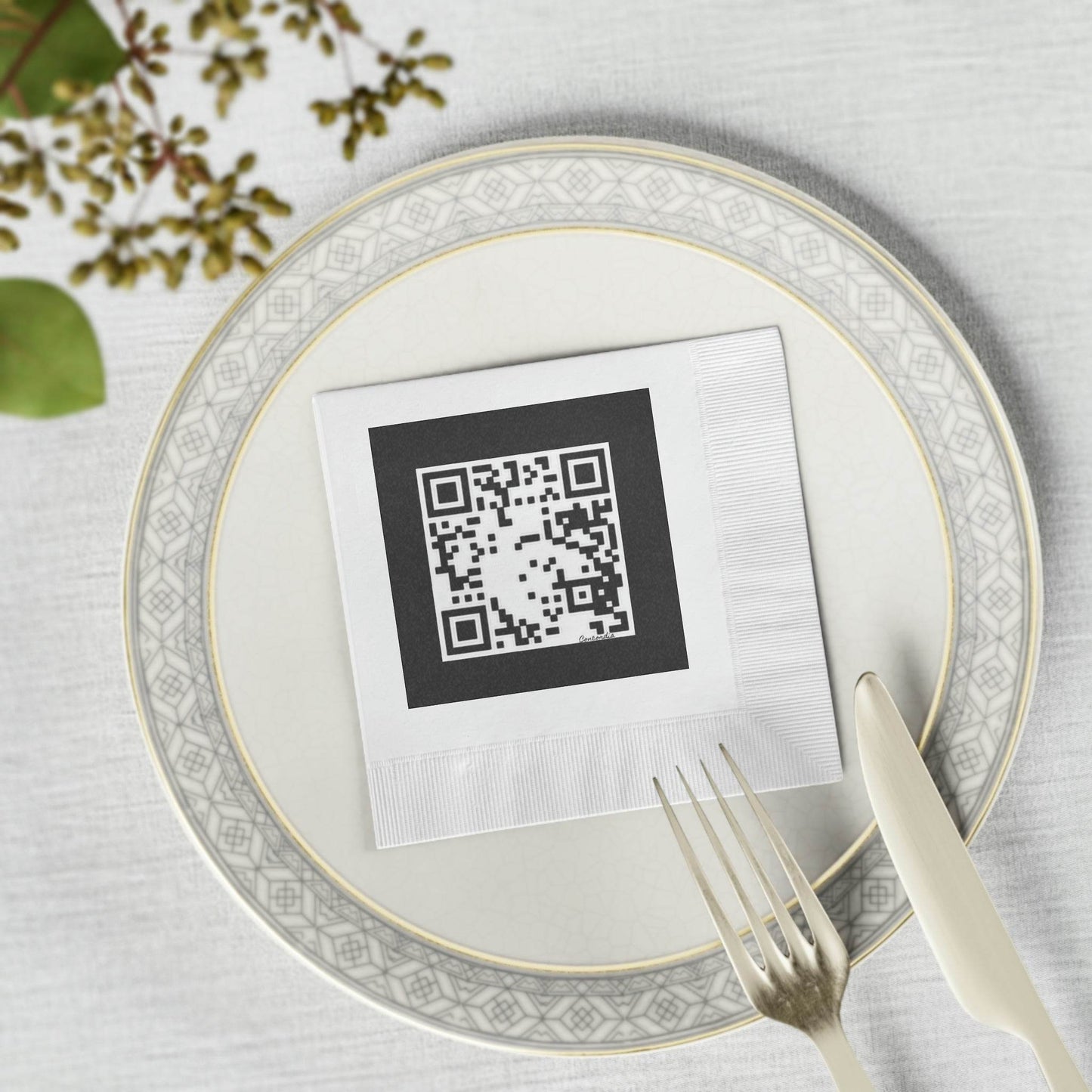 White Coined Napkins