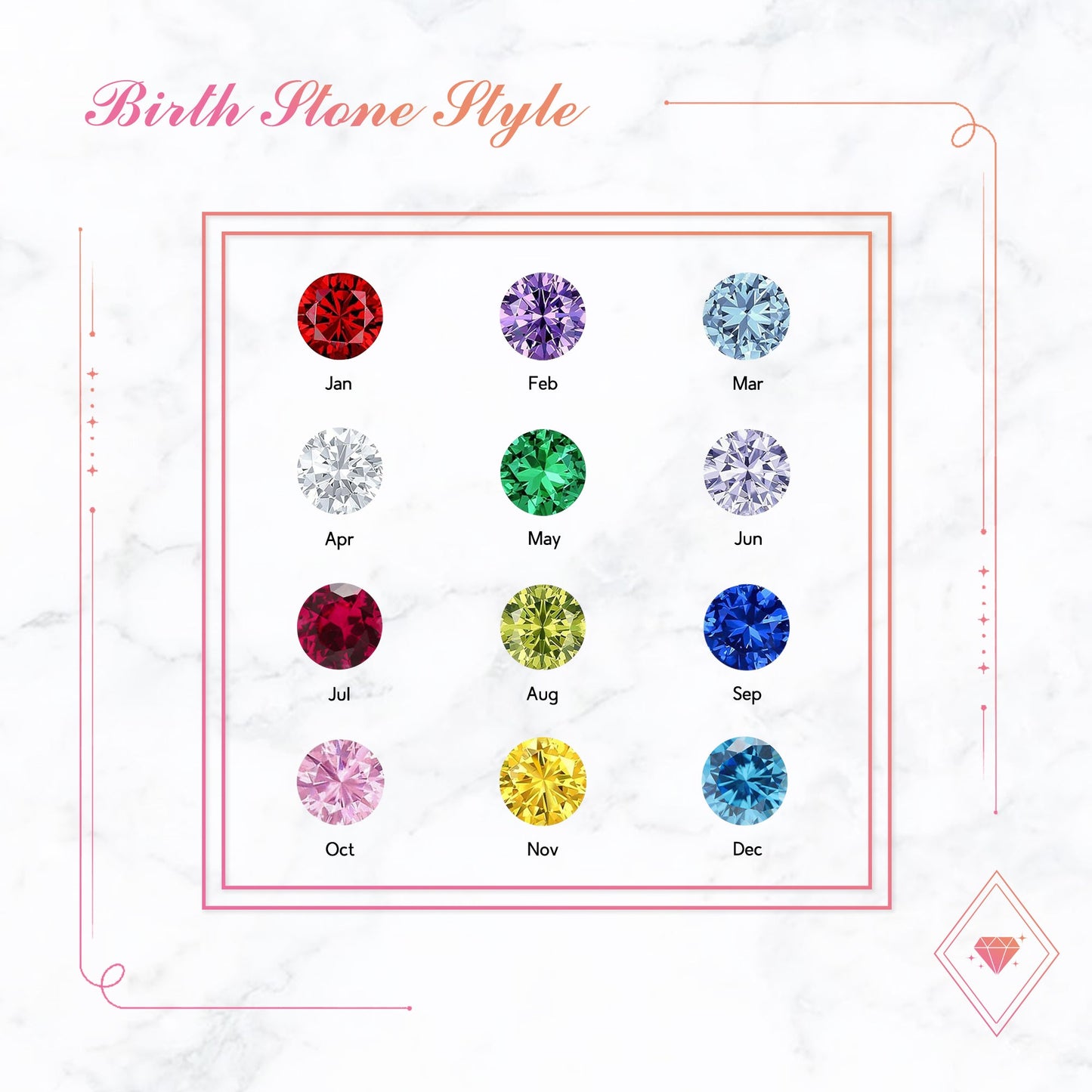 Heart Birthstone Necklace - "Memento Mori"