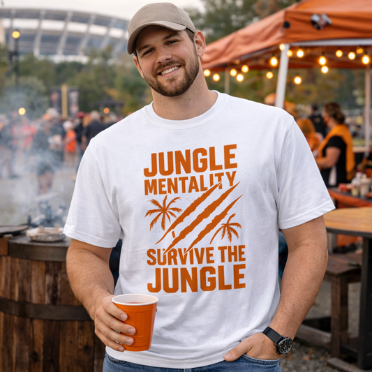 Jungle Mentality T-Shirt | Distressed Survival Design | Classic