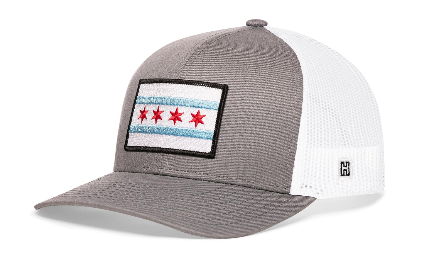 Chicago Flag Trucker Hat  |  Black City Snapback