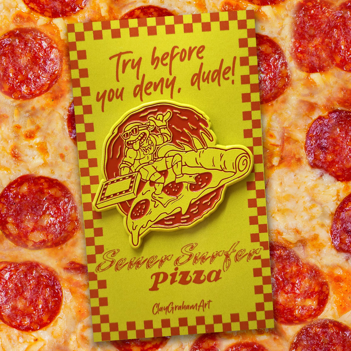 Sewer Surfer 1.75" soft enamel pin