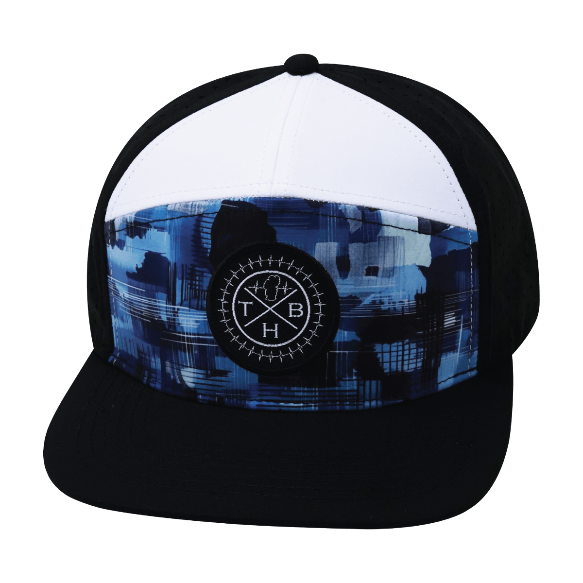 **ADULT** Color Vibes Hat - Flat Bill - Artist Storm - Black / White - Laser Mesh