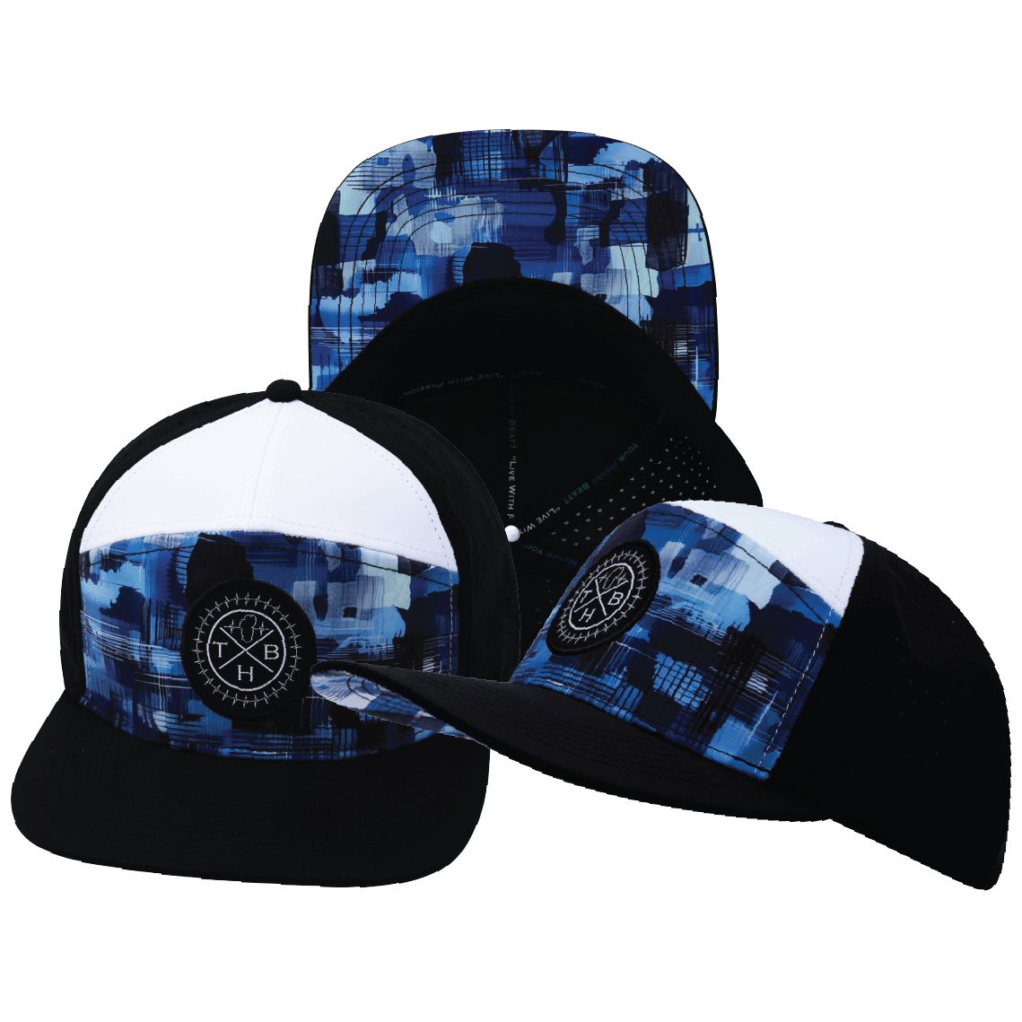 **ADULT** Color Vibes Hat - Flat Bill - Artist Storm - Black / White - Laser Mesh