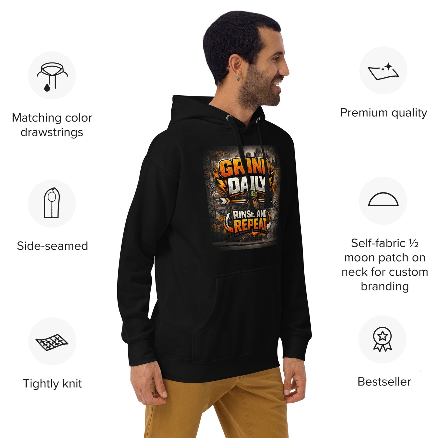 Grind Daily Rinse And Repeat Unisex Hoodie