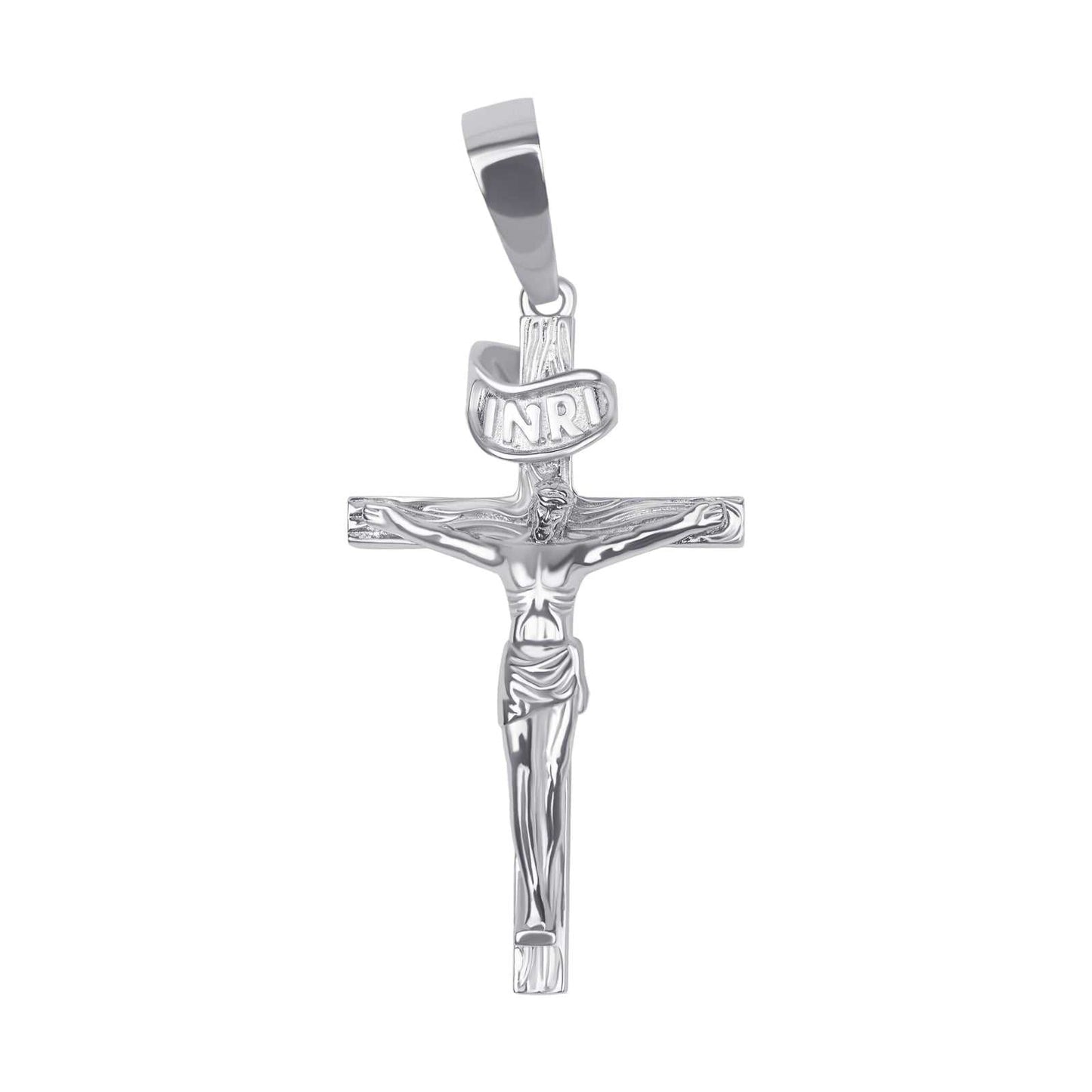 Jesus Crucifix Cross Pendant in 925 Sterling Silver